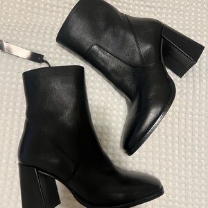 Tahari Joni Black Square-Toe Heeled Boot